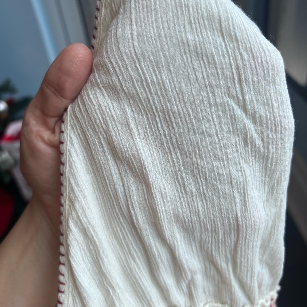 LoveShackFancy Cream Backless Halter Mini Dress with Pink Embroidery - Picture 11 of 12